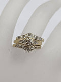 9ct Yellow Gold Diamond Engagement Ring, Wedding Ring and Eternity Ring Three Ring Set