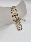 14ct Yellow Gold Ornate Filigree Wide Open Design Austrian Bracelet - Antique / Vintage