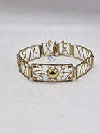 14ct Yellow Gold Ornate Filigree Wide Open Design Austrian Bracelet - Antique / Vintage