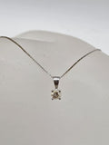 18ct White Gold Diamond Solitaire Pendant on Gold Chain