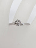 18ct White Gold Three Diamond Cluster Engagement Ring / Dress Rings - Vintage