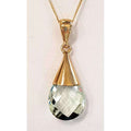 9ct Gold Green Amethyst / Prasiolite  Pendant on 9ct Chain