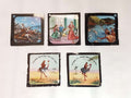 Assorted set of 5 Glass slides. All with Different motifs .