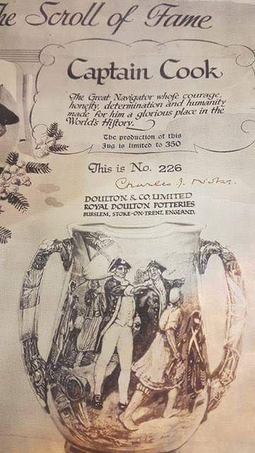 Royal Doulton Captain Cook Loving Cup with Original Paperwork. Limited Edition Number 223 of 350 Dated 1933