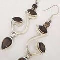 Sterling Silver Large Smokey Quartz Drop Earrings