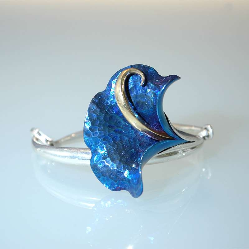 DSC_0076_800x800 Sterling Silver Titanium Blue Flower Bangle