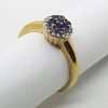 9ct Yellow Gold 7 Sapphires surrounded by Diamonds Round Cluster Ring - Daisy / Cupcake