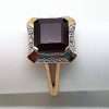 gold ring 9ct with garnet and precious gems