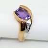 amethyst 9ct gold ring with diamonds