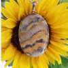 Sterling Silver Bumble Bee Jasper Large Oval Pendant on Chain