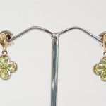 9ct peridot and diamond flower earrings