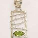 sterling silver contemporary peridot necklace