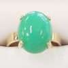 9ct Yellow Gold Australian Jade / Chrysoprase Oval Claw Set Ring