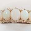 9ct Yellow Gold 5 Oval White Opals Bridge Set Ring - Solid Opal