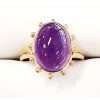 9ct Yellow Gold Oval Cabochon Cut Amethyst Ring