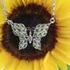 Sterling Silver Butterfly Necklace - Available in Peridot or Citrine