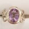 Sterling Silver Amethyst Oval Ornate Ring