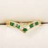 9ct Gold Emerald and Diamond Wishbone Ring