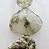 Sterling Silver Large Pyrite, Tourmaline and Quartz Pendant on Chain