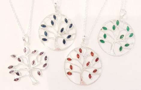 Sterling Silver Large Tree of Life Pendants on Sterling Silver Chains