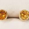 9ct Yellow Gold Citrine Round Stud Earrings