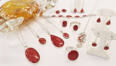 Assorted Sterling Silver Red Coral Jewellery