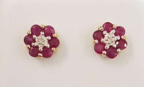 9ct Gold Natural Ruby Stud Earrings
