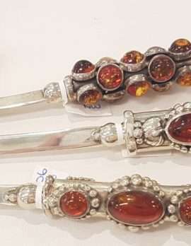 Sterling Silver Amber Items - Letter Openers and Unusual Figurines