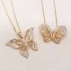 9ct Gold Ornate Diamond Butterfly Pendants on 9ct Gold Chains