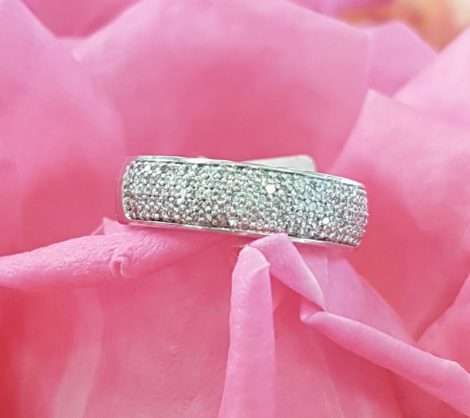 18ct White Gold Pave Set Diamond Ring