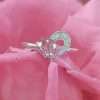 14ct White Gold Pink Tourmaline and Diamond Heart Ring