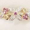 9ct Rhodolite Garnet and Diamond Ring - Floral