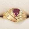 9ct Gold Rhodolite Garnet and Diamond Wide Ring