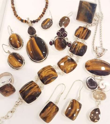 Assorted Sterling Silver Tiger Eye Jewellery