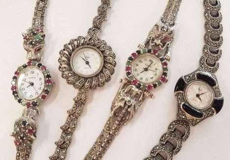 Assorted Sterling Silver Marcasite Watches - Sold Separately - Quartz Movement - New