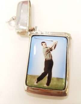Sterling Silver and Enamel Golfing Vesta Case - New