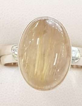 Sterling Silver Oval Rutilated Quartz Ring