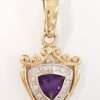 9ct Gold Amethyst and Diamond Pendant on 9ct Chain
