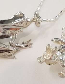 Sterling Silver Frog Pendant on Sterling Silver Chain