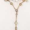 9ct Gold Aquamarine and Seedpearl Ornate Antique Drop Necklace