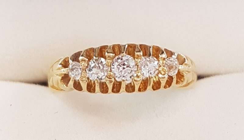 18ct Yellow Gold Diamond Bridge Set Ring