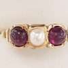 18ct Yellow Gold Cabochon Garnet and Pearl Ring
