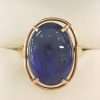 9ct Gold, Large, Oval, Blue Opal Ring