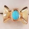 18ct Gold Large / Heavy Bow Ring with Turquoise