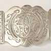 Sterling Silver Antique Large and Ornate Monogrammed Elongated Brooch. Initialed A H