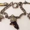 Silver Charivari with 5 Trinket/Charms incl. Bear, Pistol, Stag and Claws
