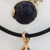 18ct Yellow Gold Ole Lynggaard Serpentine Enhancer Pendant / Charm on Neoprene Necklace with 9ct Clasp