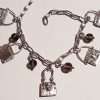 Sterling Silver Handbag Charms Smokey Quartz Bracelet