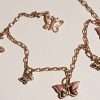 9ct Gold Enamel and Cubic Zirconia / CZ Butterfly Charm Bracelet - Charms