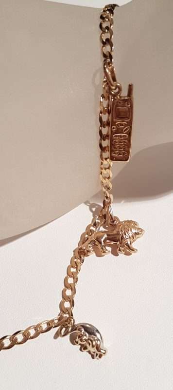 9ct Yellow Gold Charm Bracelet - 3 Charms